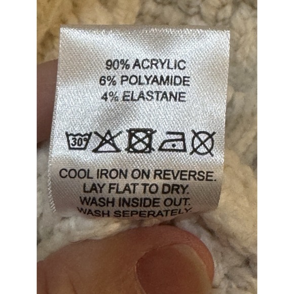 Jaded London‎ Ecru Knitted Vest Cable Knit Preppy Tennis Streetwear Size Large - Picture 8 of 9